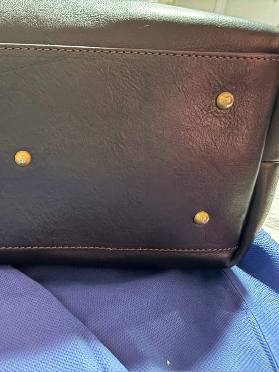 Dooney & Bourke Handbags - Dooney & Bourke Black Leather Satchel with Gold-Tone Feet